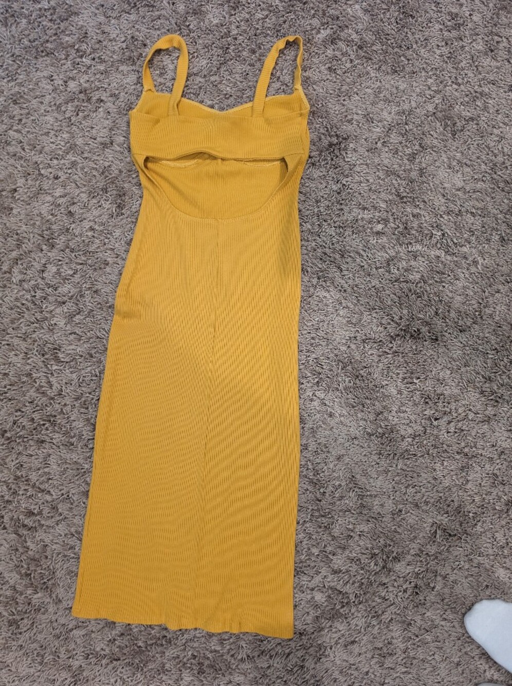 Reformation Mustard Yellow Ribbed Bustier Midi Dress Size M - Picture 8 of 8